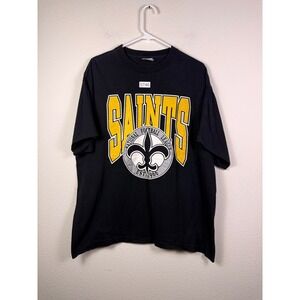 Vintage New Orleans Saints NFL Trench Ultra T-Shirt Mens XL Black Single Stitch